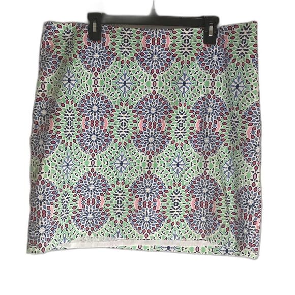 Talbots Blue & Green Medallion Print Pencil Skirt Women's Size 18 Knee Length - Picture 5 of 10